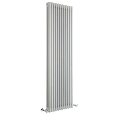 B&Q -  White Cast Iron Style Triple Column Vertical Radiator 1800mm X 560mm