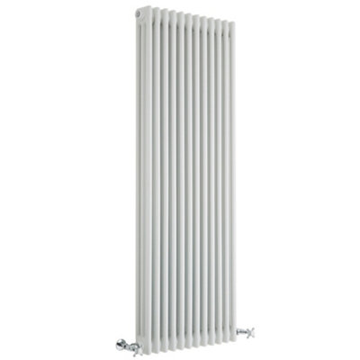 B&Q -  White Cast Iron Style Triple Column Vertical Radiator 1500mm X 560mm
