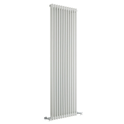 B&Q -  White Cast Iron Style Double Column Vertical Radiator 1800mm X 560mm