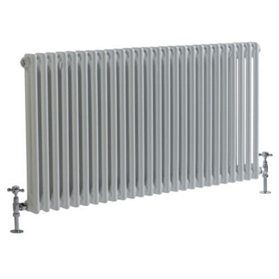 Homestylestore White Horizontal Cast Iron Style Double Column Radiator 600mm X 1190mm from B&Q