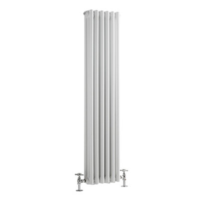 Homestylestore White Cast Iron Style Triple Column Vertical Radiator 1800mm X 290mm from B&Q
