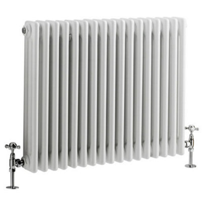Homestylestore White Horizontal Cast Iron Style Triple Column Radiator 600mm X 785mm from B&Q