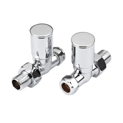 Homestylestore Chrome 15mm Straight Towel Rail Radiator Valves from B&Q