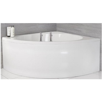 Homestylestore White Bathroom Reversible Corner Bath With Panel 1350 X 1350mm from B&Q