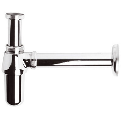 B&Q -  Chrome Bottle Trap For Wall Hung Bathroom Basin Sink
