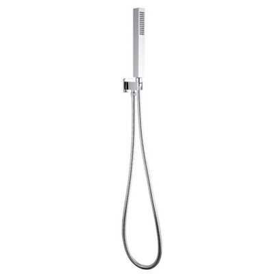 Homestylestore Chrome Square Hand Shower With Outlet Elbow And Wall Bracket from B&Q