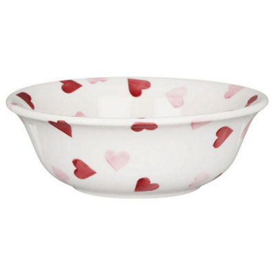 B&Q - Breakfast Bowl: 16Cm Cereal Bowl  Pink HeartsCeramic