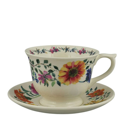Tea Cup And Saucer: 1 X 300Ml Emma Bridgewater Garden Flowers Teacup And SaucerCeramic from B&Q