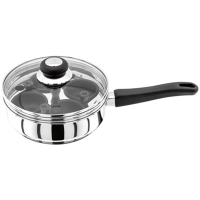 Judge Vista Egg Poacher 20Cm / 4 Cup With Glass LidSilver from B&Q