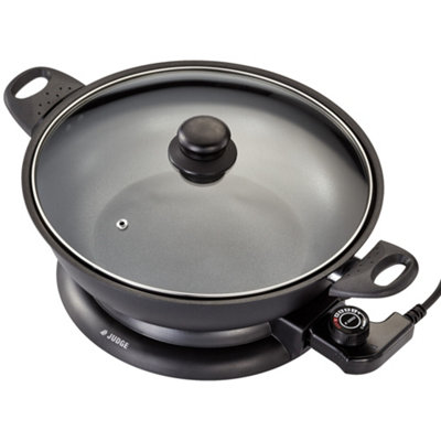 B&Q -  Electric Non-Stick Wok With Lid 32Cm / 3.7LBlack