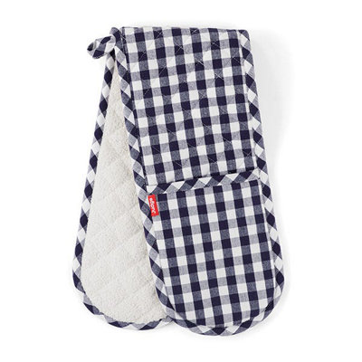 Judge Textiles Blue Check Double Oven Mitt from B&Q