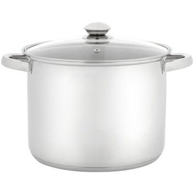 Judge Essentials Stainless Steel Stockpot With Glass Lid 24Cm / 8.5LSilver from B&Q
