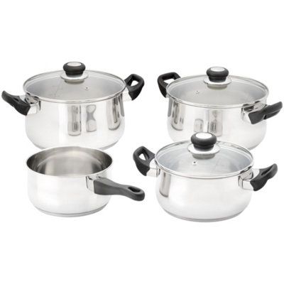 Judge Vista Stainless Steel 4-Piece Cookware SetSilver from B&Q
