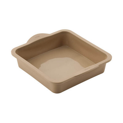 B&Q -  Silicone 20Cm Hazelnut Square Cake Tin