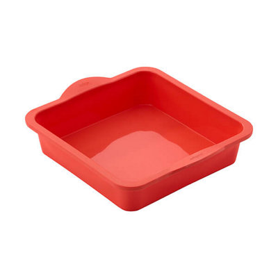 B&Q -  Silicone 20Cm Berry Square Cake Tin