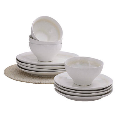 B&Q -  Stoneware Mylor 12 Piece Set