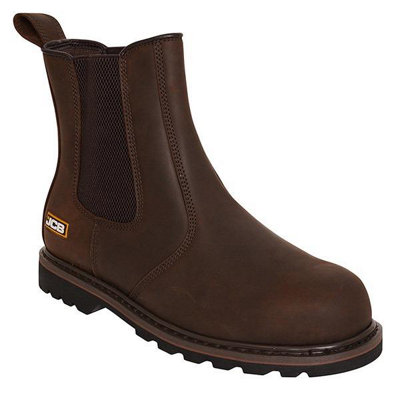 Jcb Farley S3 Brown Leather Steel Toe/midsole Safety Dealer Work Boot from B&Q