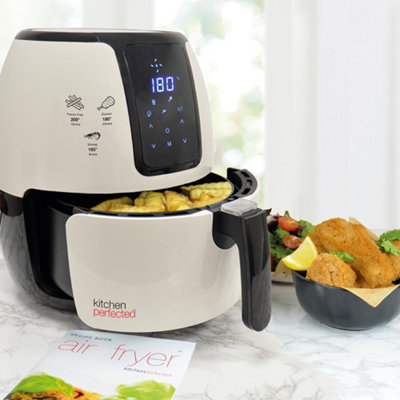KitchenPerfected Kitchen Perfected 4L Xl Family Sized Digi-Touch Airfryer -  Cream/black