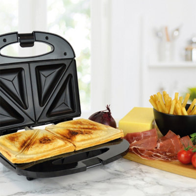 Kitchenperfected 2 Slice Sandwich & Omelette MakerNon-StickPortableBlack from B&Q