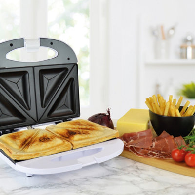 Kitchenperfected 2 Slice Sandwich & Omelette MakerNon-StickPortable White from B&Q