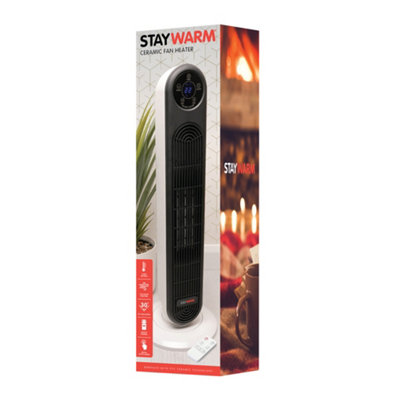 Staywarm 2000W Ceramic Tower Heater With Remote Control from B&Q