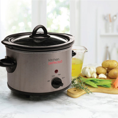 B&Q -  1.5Ltr Round Slow CookerStainless Steel
