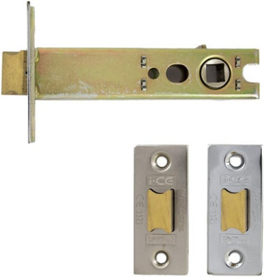 Nickel/satin Nickel Architectural Tubular Latch Ce Fire Rated 100mm from B&Q