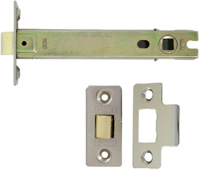 Nickel/satin Nickel Architectural Tubular Latch Ce Fire Rated 127mm from B&Q