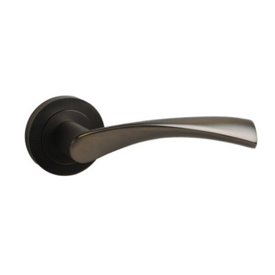 Twirl Lever On Rose Door Handle In Gunmetal Finish from B&Q