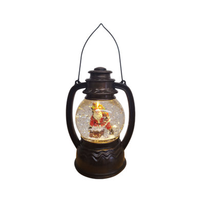 Christmas Lantern With Led Water Globe -Santa Claus from B&Q