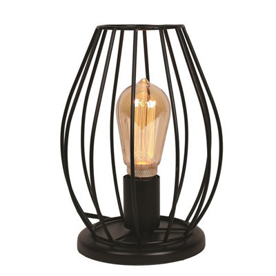 Straits Black Bird Cage Frame Table Lamp from B&Q
