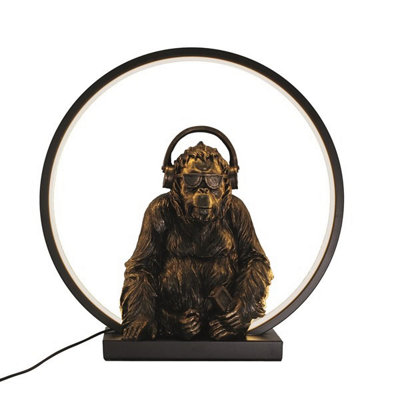 Straits Led Ring Light Gorilla With Headphones Lamp from B&Q