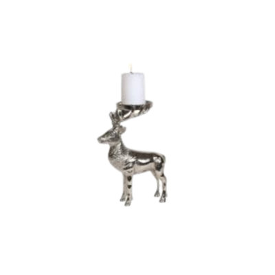 Christmas Pillar Candle HolderSilver Reindeer from B&Q