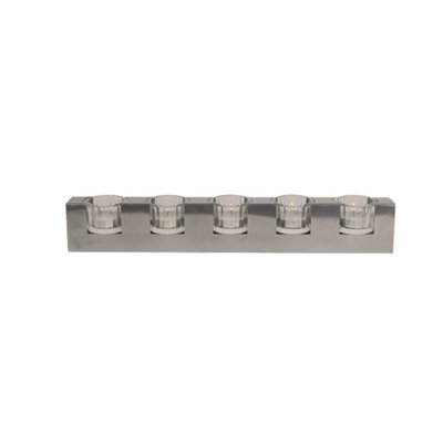 Straits Silver 5 Glass Cup Tealight Holder from B&Q