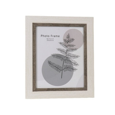 B&Q -  White & Brown Wood Photo Frame8X10