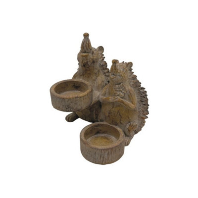 Straits Wood Effect Hedgehog Tealight Holder from B&Q