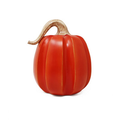 B&Q -  Orange Wooden Pumpkin Decoration 17Cm