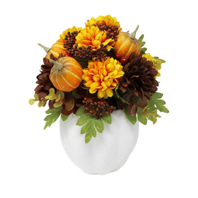 Straits Artificial Pumpkin Flower Arrangement Table Centerpeice from B&Q