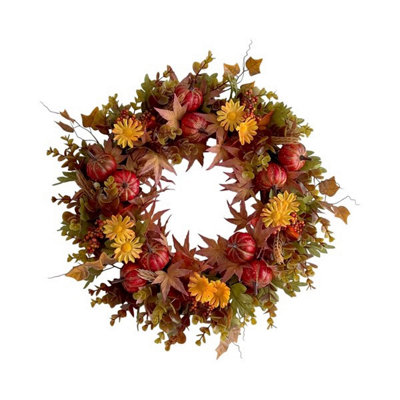 B&Q -  Artificial Autumn Pumpkin Front Door Wreath