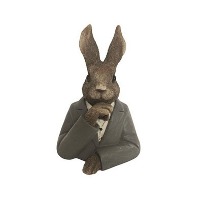 Straits Dapper Rabbit Wearing Suit Figurine 14Cm from B&Q