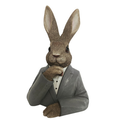 Straits Dapper Rabbit Wearing Suit Figurine 25Cm from B&Q
