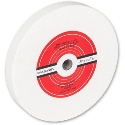 B&Q Axminster Workshop Grinding Wheel 200Mm X 25Mm 60G White