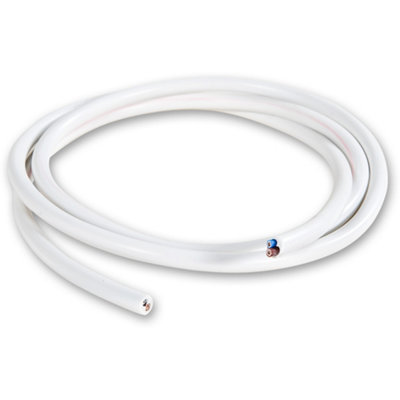 B&Q White Lighting Flex 2-Core Cable 0.75Mm² - (Per Metre)