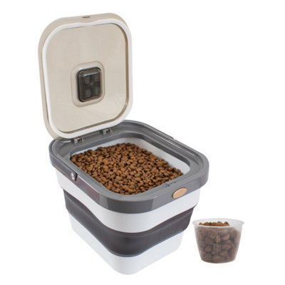 Yes-Online Collapsible Pet Food Storage Container 13L Airtight Lid Scoop Dog Puppy Treats from B&Q