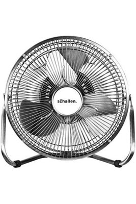 Schallen 9" Metal High Velocity Cold Air Circulator Adjustable Floor Fan With 3 Speed SettingsChrome / Silver from B&Q