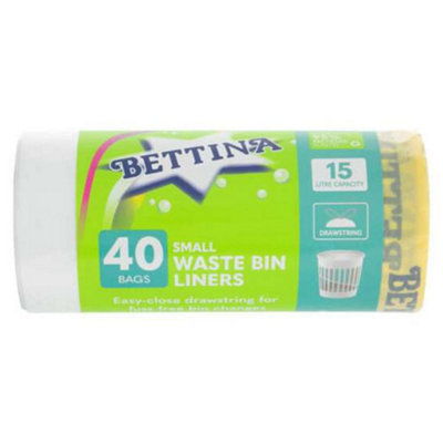Arix Bettina 40Pce Small Waste Bin Liner With Draw String  & Lemon Scent 15 Litre Capacity from B&Q