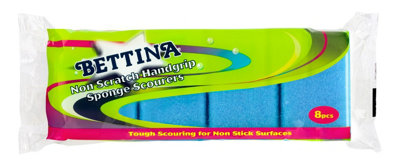 Arix Bettina B328W 10Pc Shaped Handgrip Nonscratch Sponge Scourer Green/white from B&Q