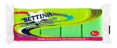 Arix Bettina B328E 8Pc Shaped Handgrip Sponge Scourer (Yellow Sponge) from B&Q