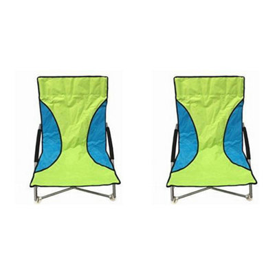 2 Green Nalu Folding Low Seat Beach Chairs from B&Q