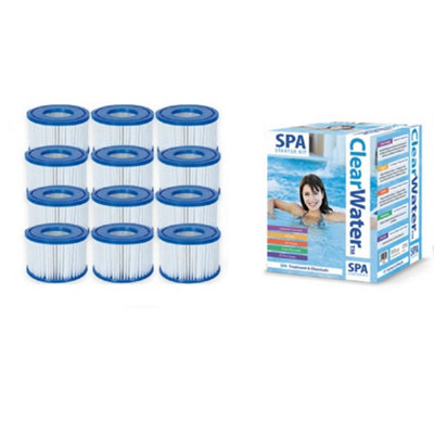 Bestway Lay-Z-Spa Accessories- 12 Filters And Chemical Starter Set from B&Q